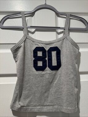Edikted Grey Tank Top with Navy '80' Patch